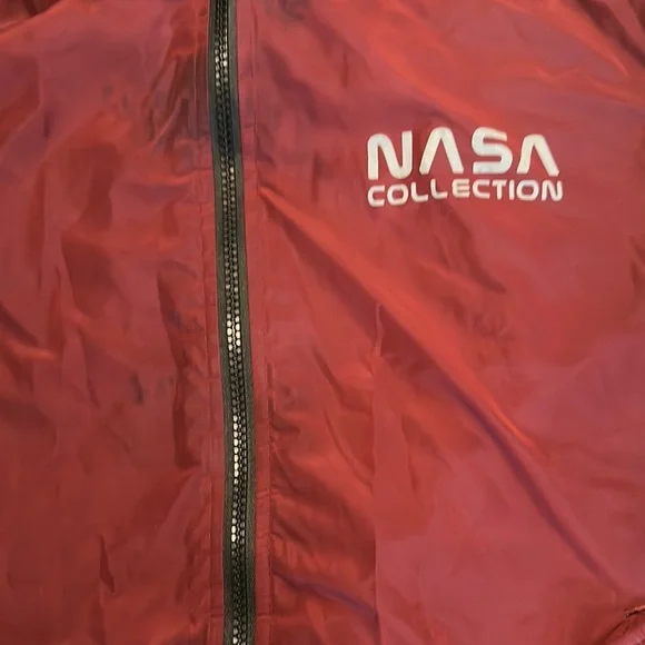 Kevitle Men’s NASA Collection Zip Up Flight Bomber Jacket Burgundy Size S - Picture 11 of 11